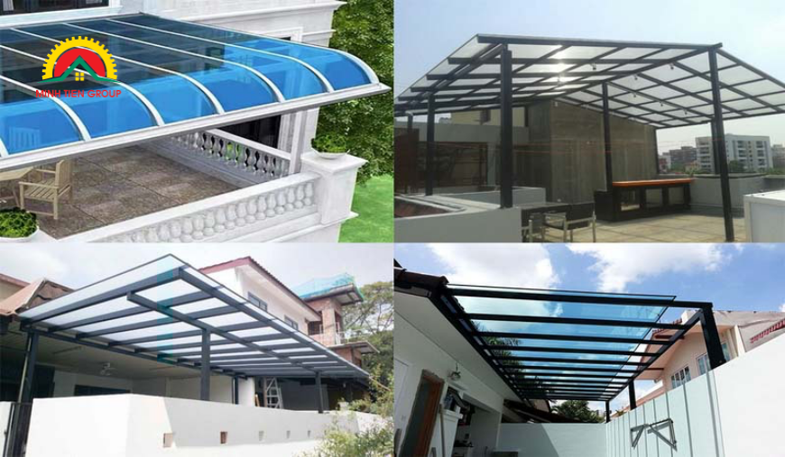 Mái che sân thượng bằng nhựa polycarbonate có khả năng truyền sáng tốt