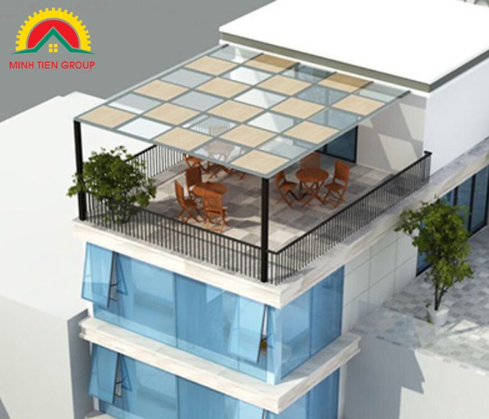 mái kính và mái nhựa lấy sáng