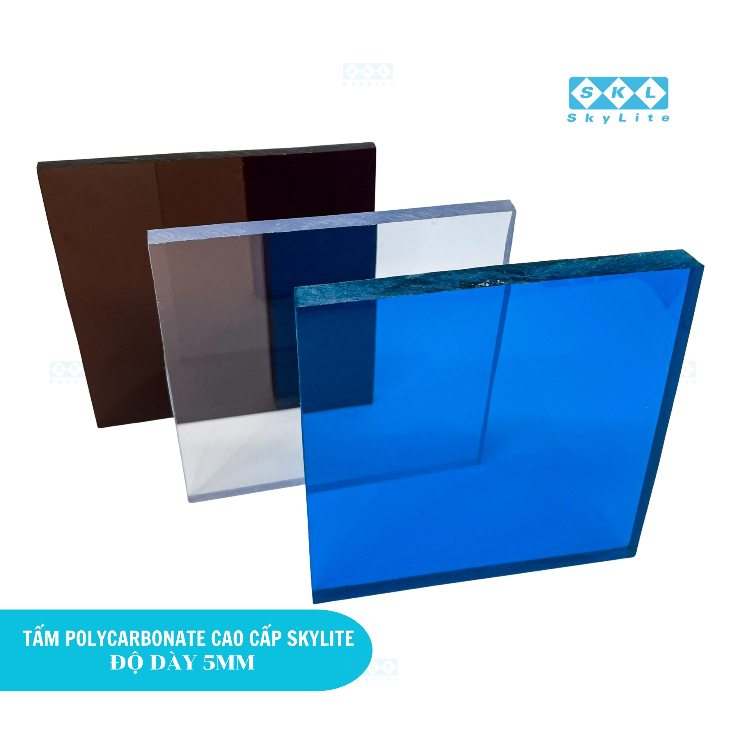 Tấm Polycarbonate đặc ruột 5mm Skylite cao cấp