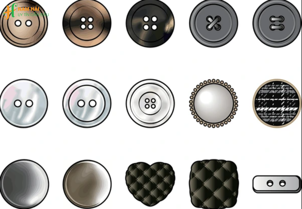 Phụ liệu khuy cúc nhựa được thiết kế khá tinh xảo