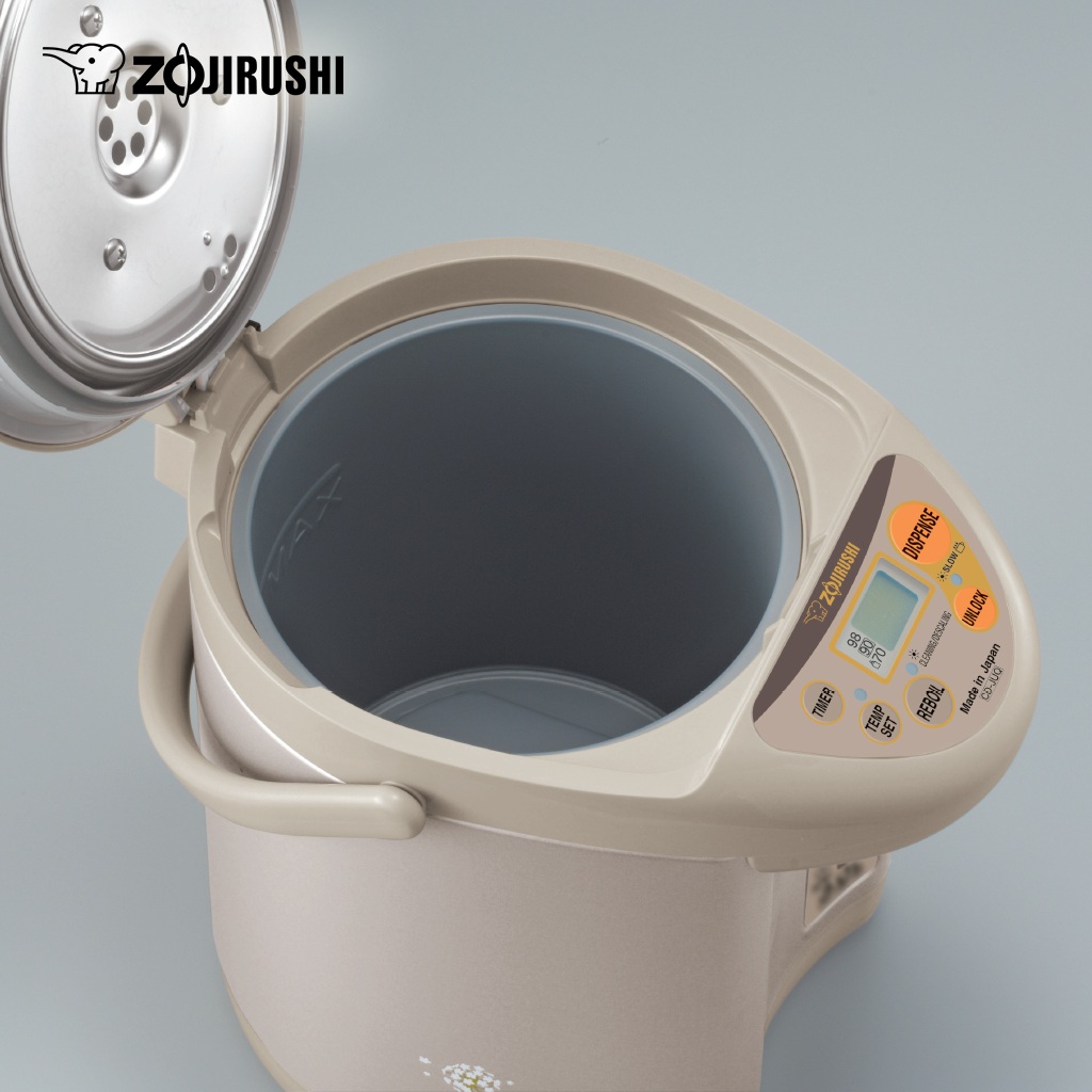Lòng bình thủy điện Zojirushi được phủ một lớp Fluorine giúp chống bám cặn và dễ vệ sinh hơn